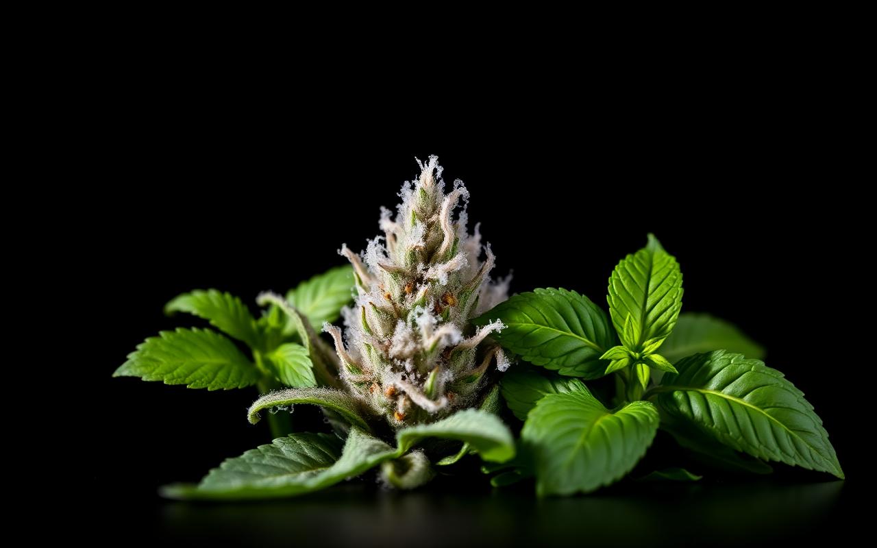 Cannabis flower with mint and basil — ocimene sources