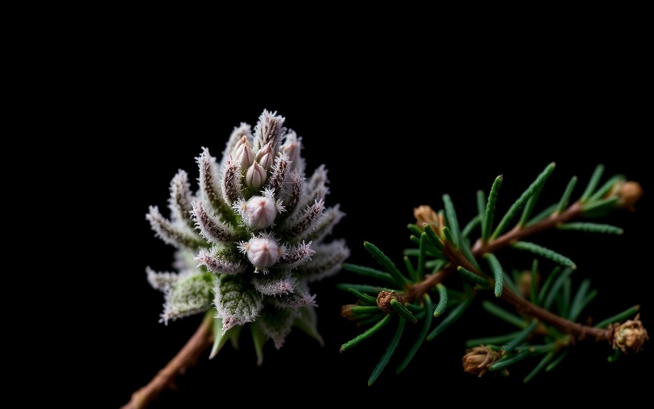 Cannabis flower with pine and rosemary — pinene sources