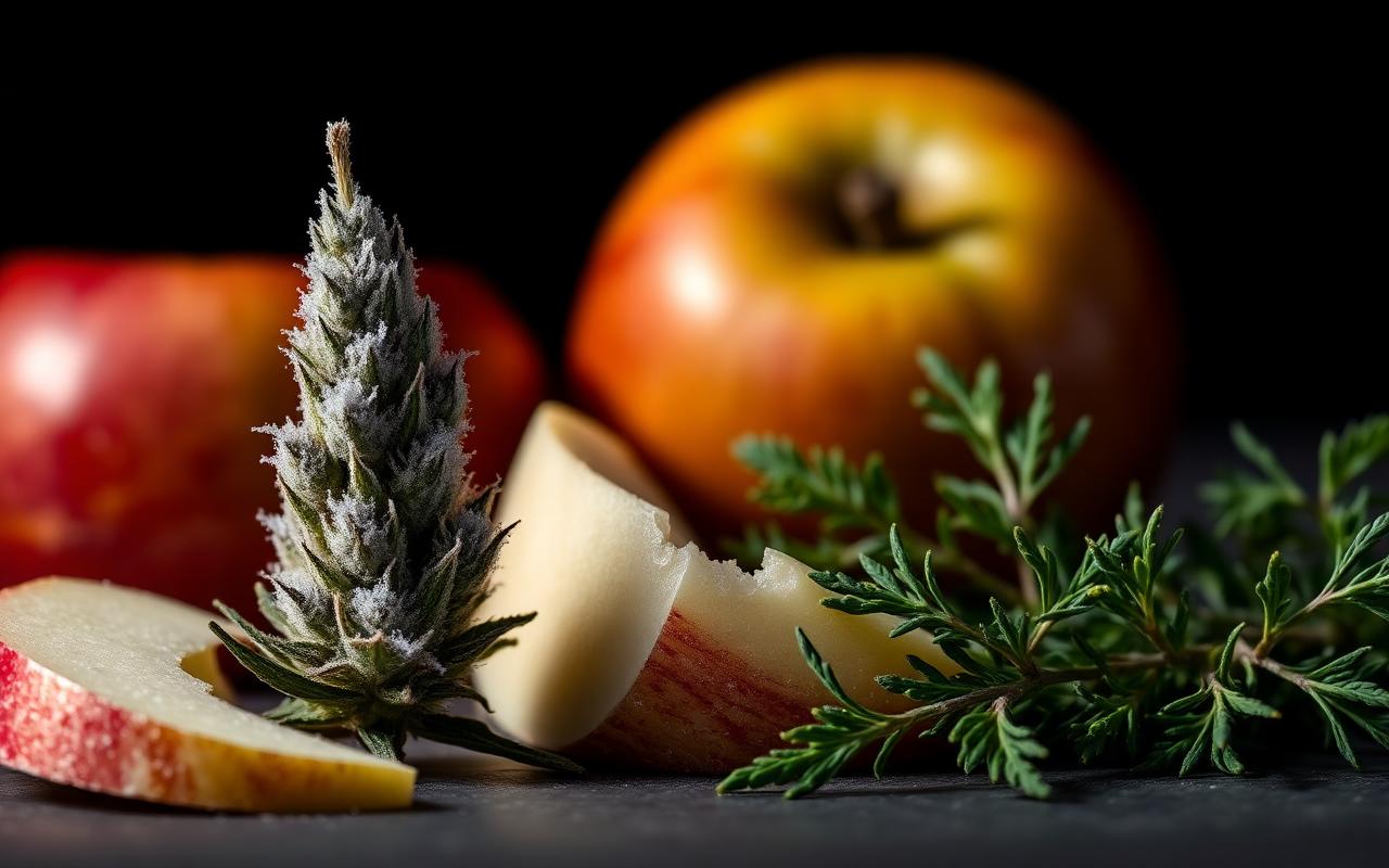 Cannabis flower with apple and herbs — terpinolene sources